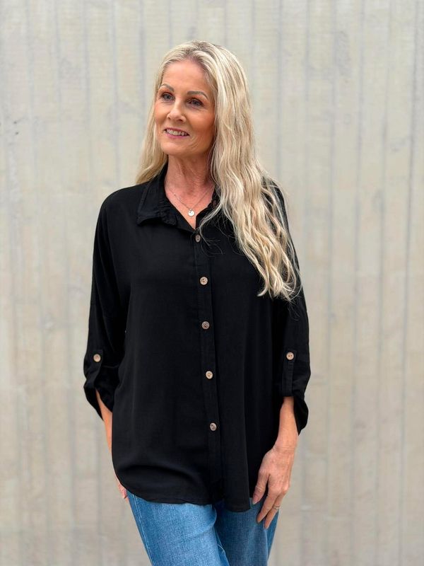 Vera Viskose Bluse Sort