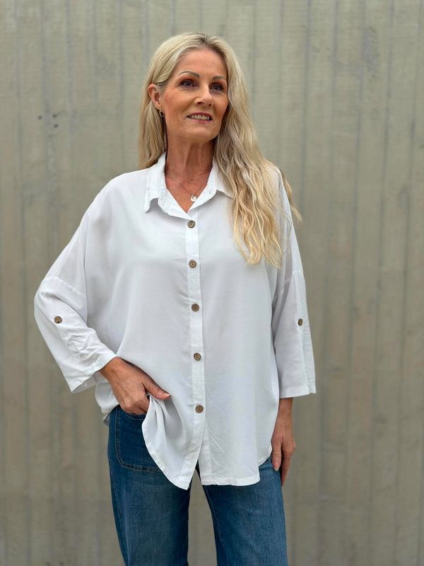 Vera Viskose Bluse Hvit
