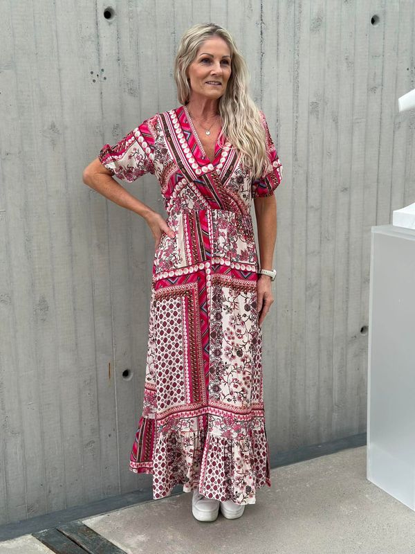 Minna Kjole Mørk Rosa