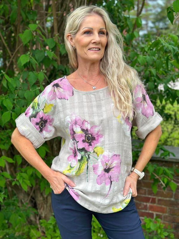 Linda Flora Bluse Beige