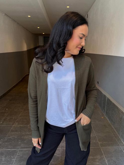 Hovedbilde Elena Cardigan Khaki Grønn