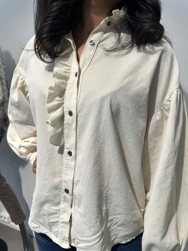 Ellinor Cord Bluse Creme 