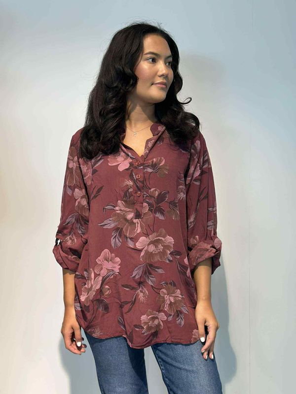 Thalia Skjortebluse Vinrød