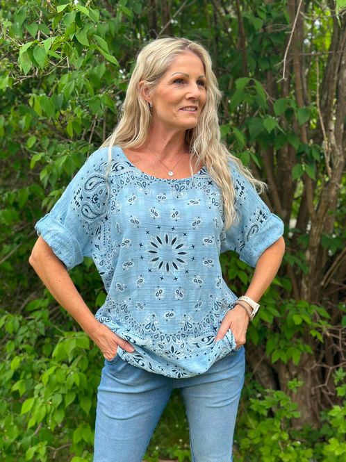 Hovedbilde Linda Print Bluse Lys Blå