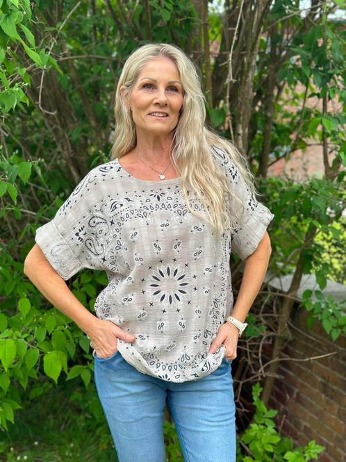 Hovedbilde Linda Print Bluse Beige
