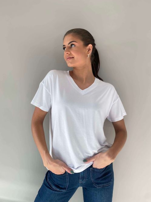 Hovedbilde Pepper Basic T-Skjorte V-Hals Hvit