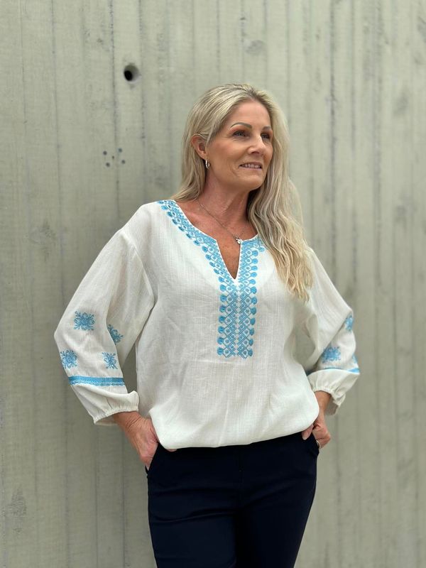 Linora Bluse Lys Blå