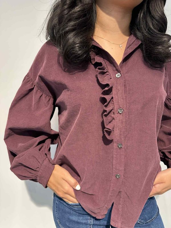 Ellinor Cord Bluse Vinrød