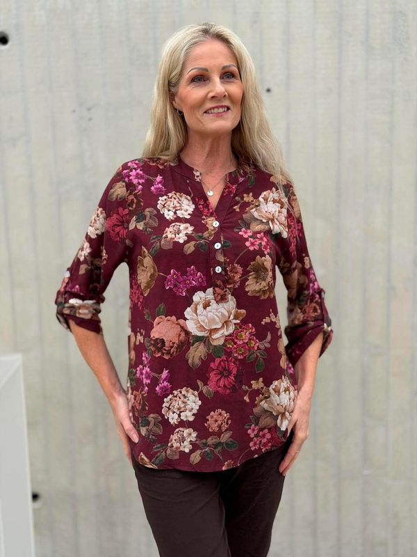 Lucia Skjortebluse Vinrød