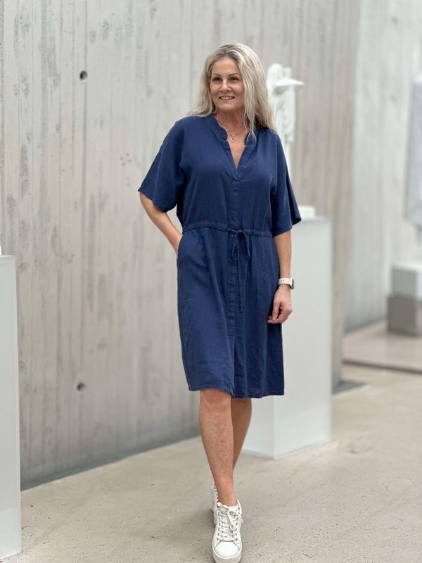 Elara Linkjole Plain Marine Blå