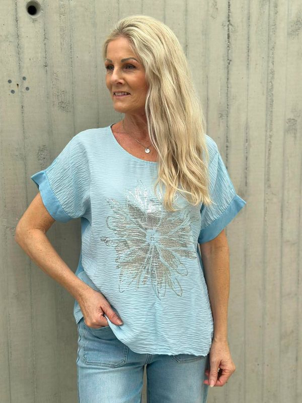T-Shirt Silver Lys Blå