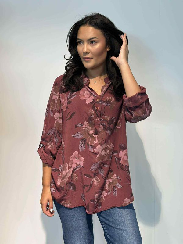 Thalia Skjortebluse Vinrød