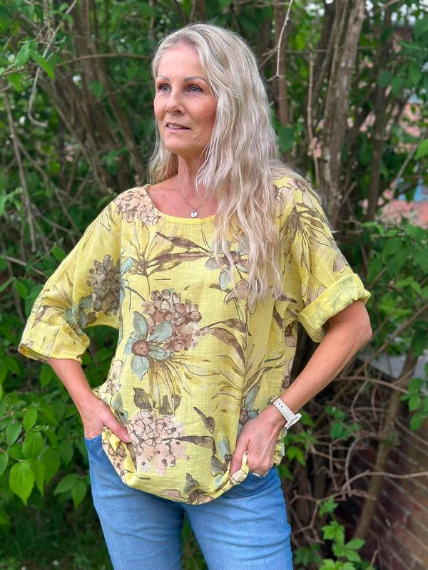 Linda Blomst Bluse Gul