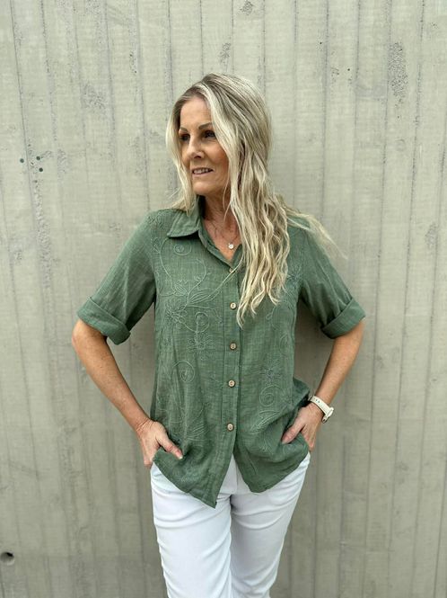 Hovedbilde Belle Bluse Khaki Grønn