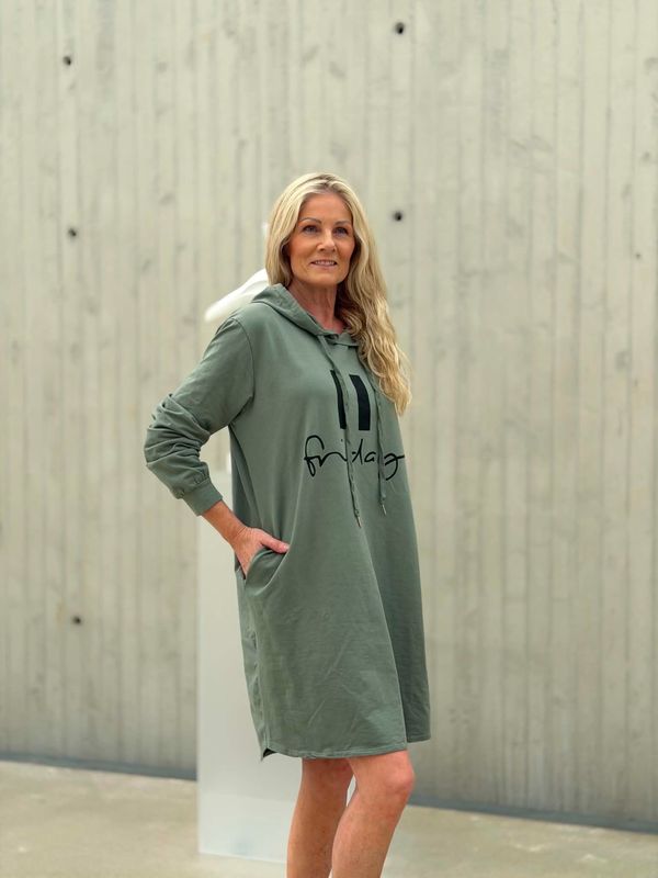 Friday Hoodkjole Khaki Grønn