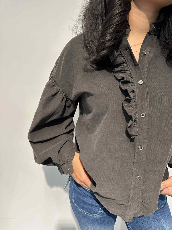 Ellinor Cord Bluse Brun